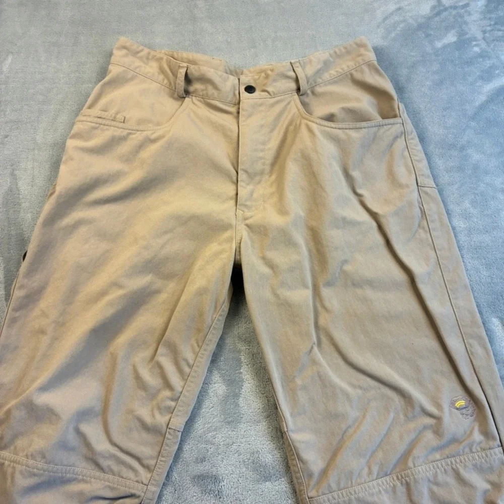 Mountain Hardwear Mens Tan Nylon Hiking Pants Articulated Knee Size M 34x32